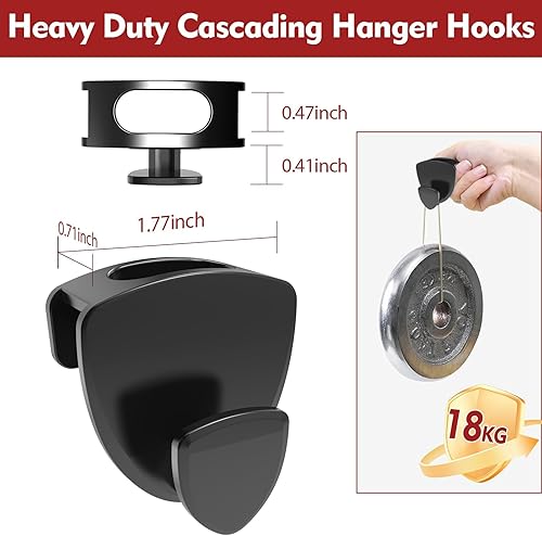 Miniatura 3 de Ganchos para colgar para ahorrar espacio, 30 unidades, ganchos de conector de servicio pesado mejorados para ahorrar espacio para ropa, organizador