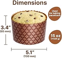 Vista 3 de Paska Mold Kulich - Moldes grandes para hornear de papel panettone (paquete de 12 unidades de 15 onzas), molde de papel para pan de Pascua, moldes