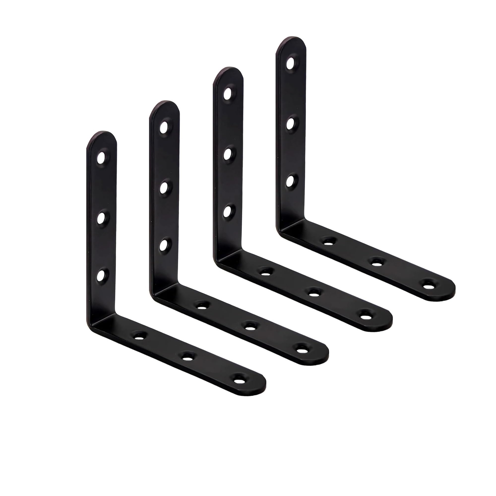 Corner Braces Brackets 2/4/8Pcs 100x100mm Metal L Bracket 90 Degree Right Angle Support for Wood Shelf Furniture Install(4pcs)