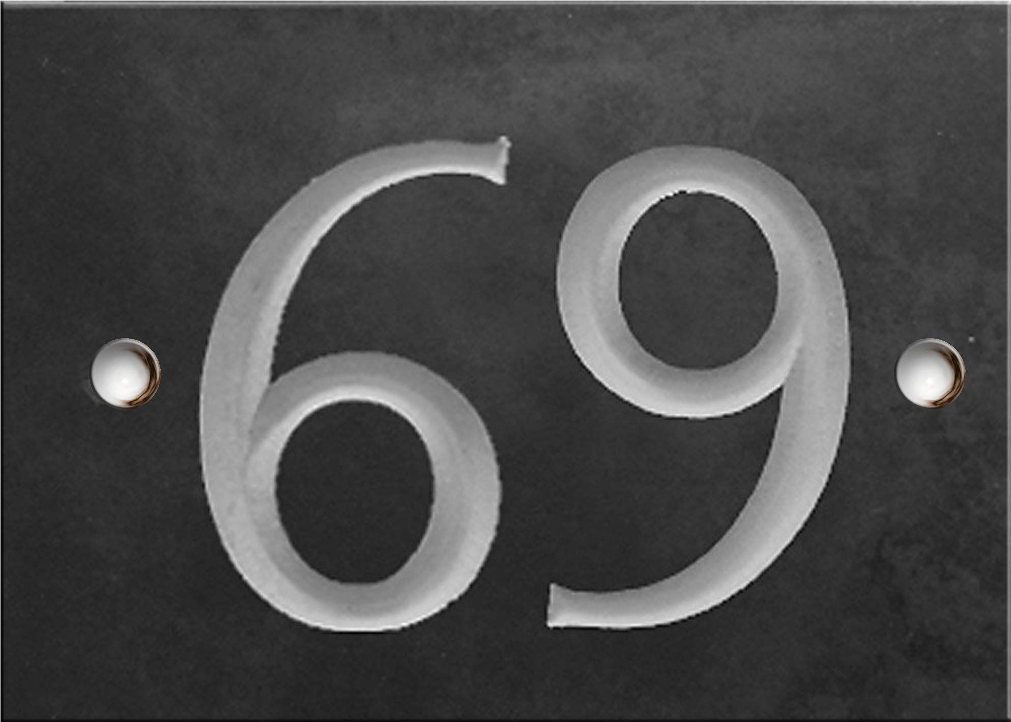 Engraved Slate House Number Sign - 1 to 99 (Select Your Number here) - Number 69 (Same Day Dispatch by 1st Class Post!!!)