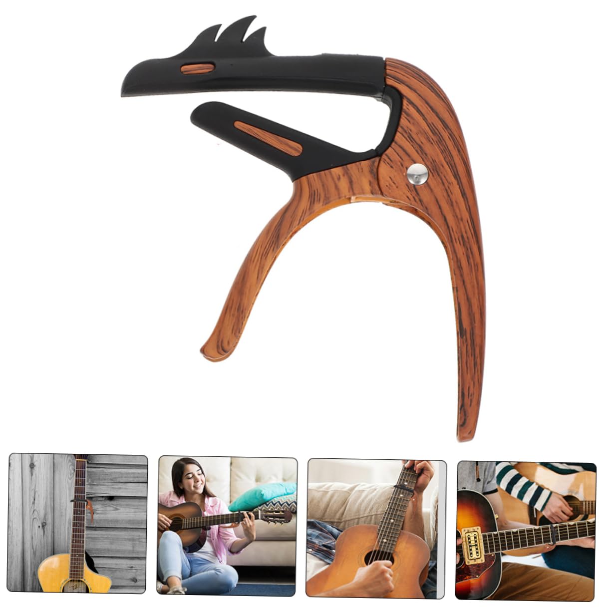 Toyvian 5 szt. kapodaster gitarowy capo narzędzie do ukulele, klips do gitary, tuner skrzypiec, ukulele banjo, przydatne kapodastry, profesjonalne części gitarowe wrażliwe