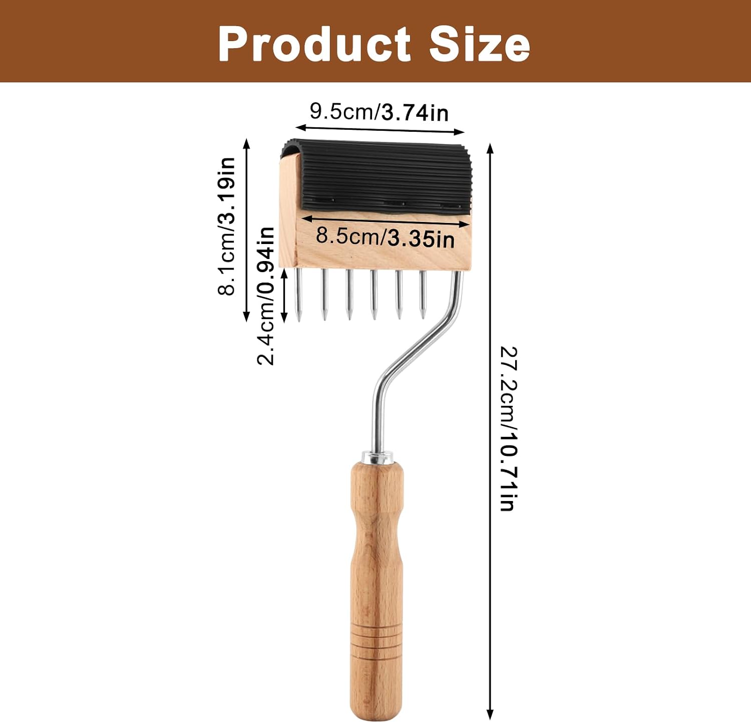 Gooseneck Upholstery Webbing Tools, Webbing Comb with Wooden Handle, Puller Stretcher with Leverage Design for Carpet Canvas Leather Repair and Stretching