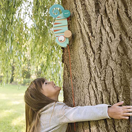Janod - Nachzieh-Chamäleon Tropik - Entwicklungsspielzeug aus Holz - Leise Räder - Lernspielzeug Laufen und Gleichgewicht… – Ansicht 6