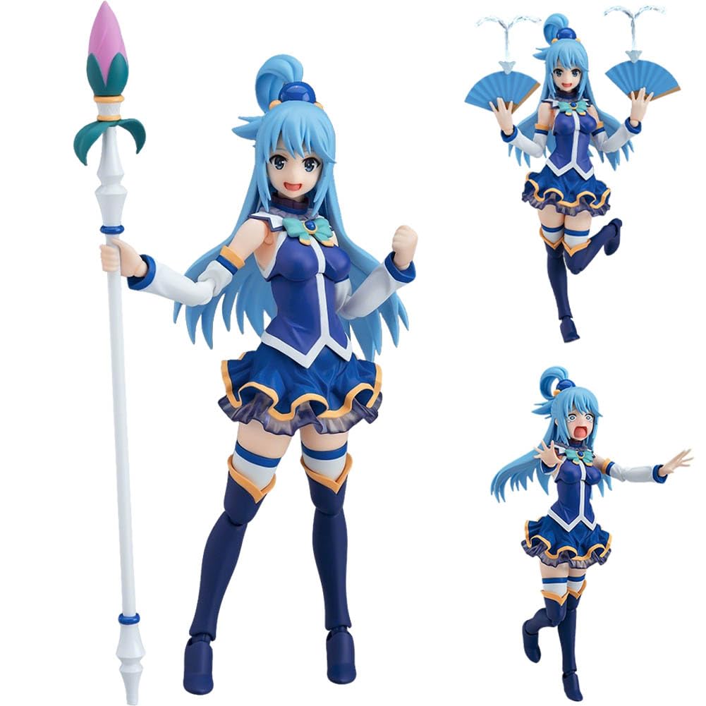Anjinguang Aqua Figure Model, Super Action Statue Multi Joint Movable Changeable Accessories Figure Aqua Anime Figurine Desktop Decoration Collectible Gifts for Fans 14CM