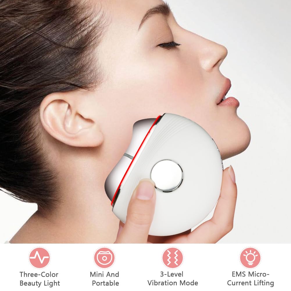 Dispositivo di Bellezza Antirughe, Strumenti Gua Sha per il Viso con Vibrazione e Calore, Massaggiatore Viso con Luce Rossa Blu viola, Guasha Viso per Antirughe Antietà, Lifting Viso