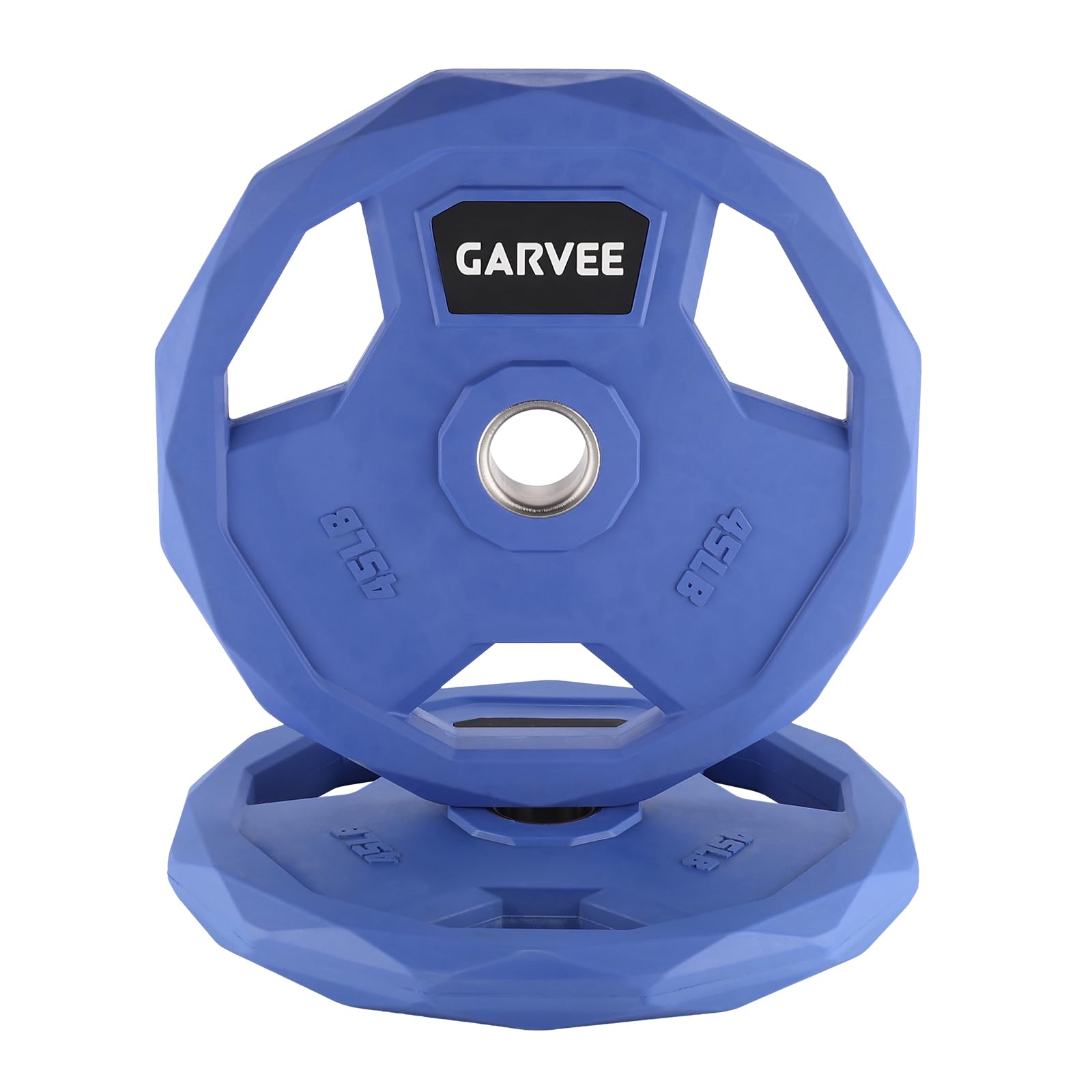 Garvee Dischi Pesi Olimpici 2" per Bilanciere - Ghisa rivestita in gomma, impugnature Grip, color-coded Blu - Coppia 45 lb (2 pezzi)