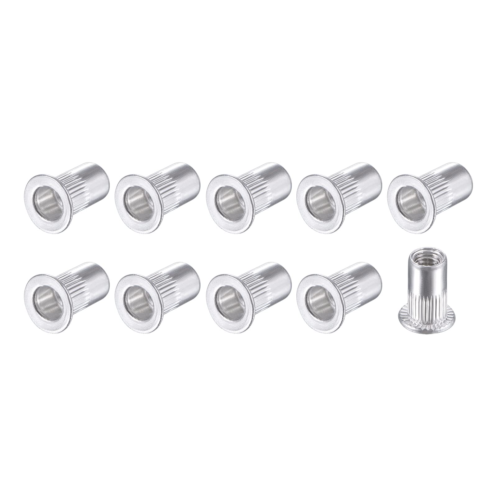 METALLIXITY Rivetto Dadi (M4) 100pz, Alluminio Lega Zigrinata Corpo Filettato Inserti Dado - per Mobili Meccanici Fissaggi, Argento Tono