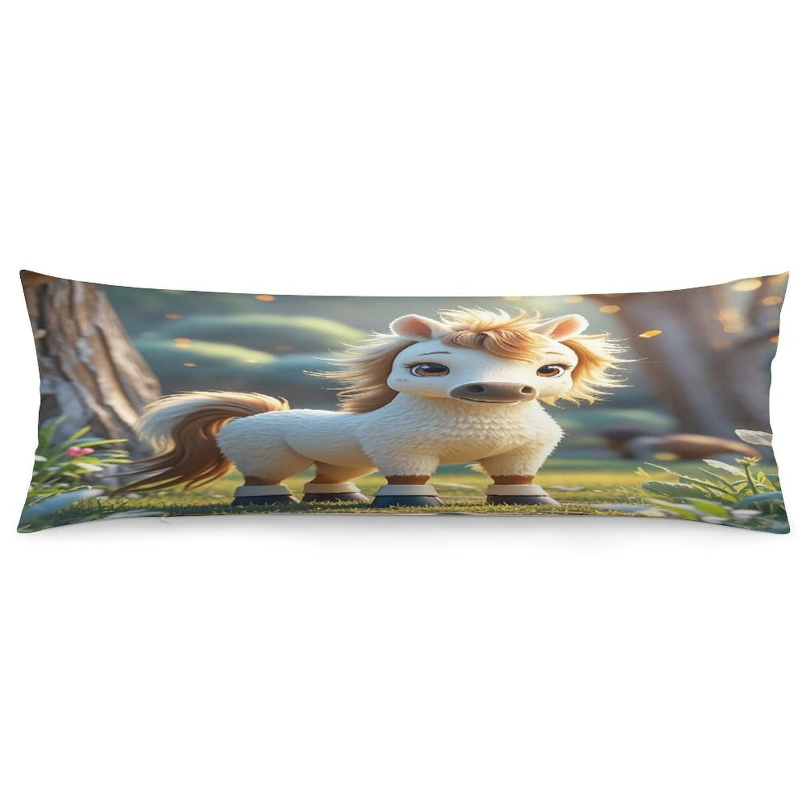 Cupid Arrow Love Horse Pillowcase Decorative Body Pillow Cover Soft Full Long Pillow Case Breathable Large Body Pillowcase Cute Cozy Pillow Sham for Bed Couch Sofa 18.9 X 53 Inch