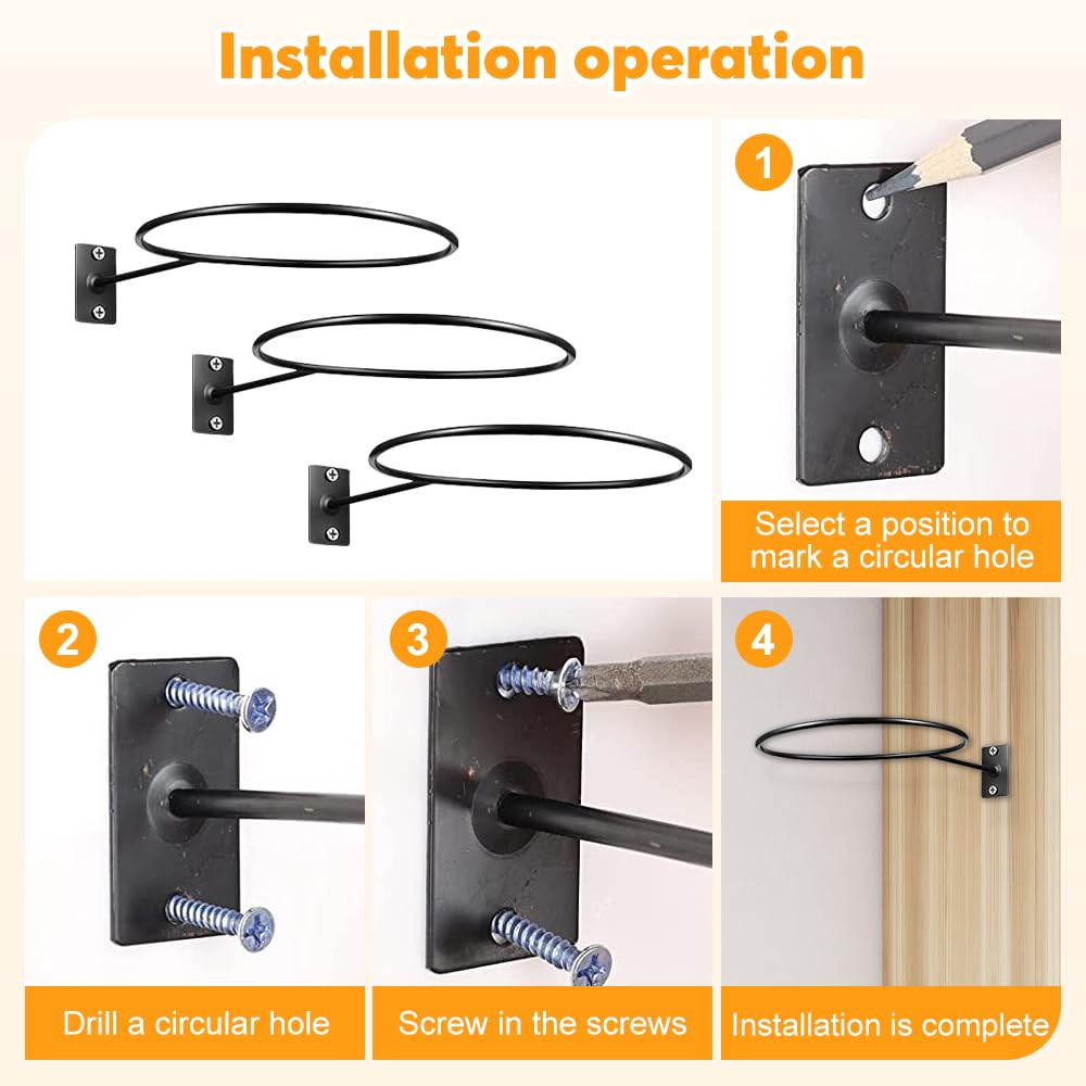 Set 4 Porta Palloni Da Muro In Metallo - Supporto Universale Per Calcio, Basket, Pallavolo Con Viti Incluse - Foto 4