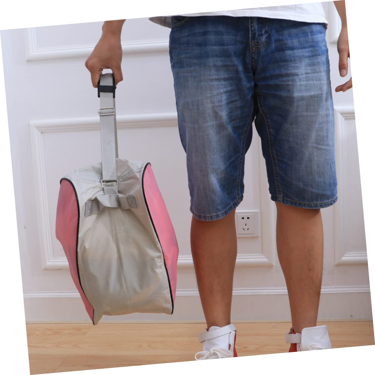BESPORTBLE Borsa Porta Pattini a Triangolo 2 Pezzi in Oxford Rosa | Roller Skates e Inline Skates Shoes, Riutilizzabile, Portatile, Facile da Pulire