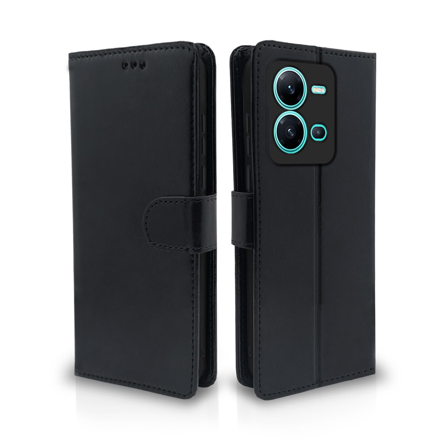 Pikkme Vivo V25 5G Flip Case Leather Finish | Inside TPU with Card Pockets | Wallet Stand and Shock Proof | Magnetic Closing | Complete Protection Flip Cover for Vivo V25 5G (Black) (B0BHR3GLT1) Amazon Price History, Amazon Price Tracker