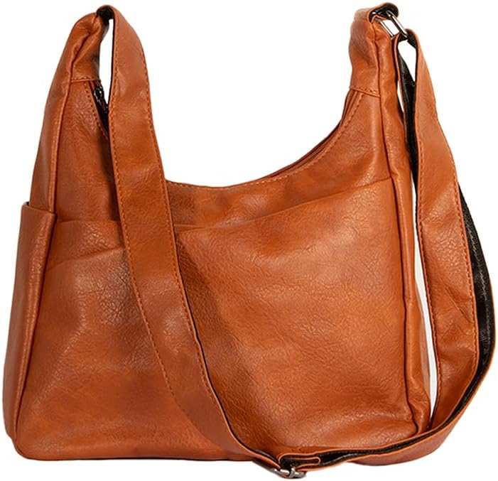 Bolsa Feminina Transversal Média Estilo Hobo Sacola Moderna Casual Detalhe Frontal Bolso Diagonal