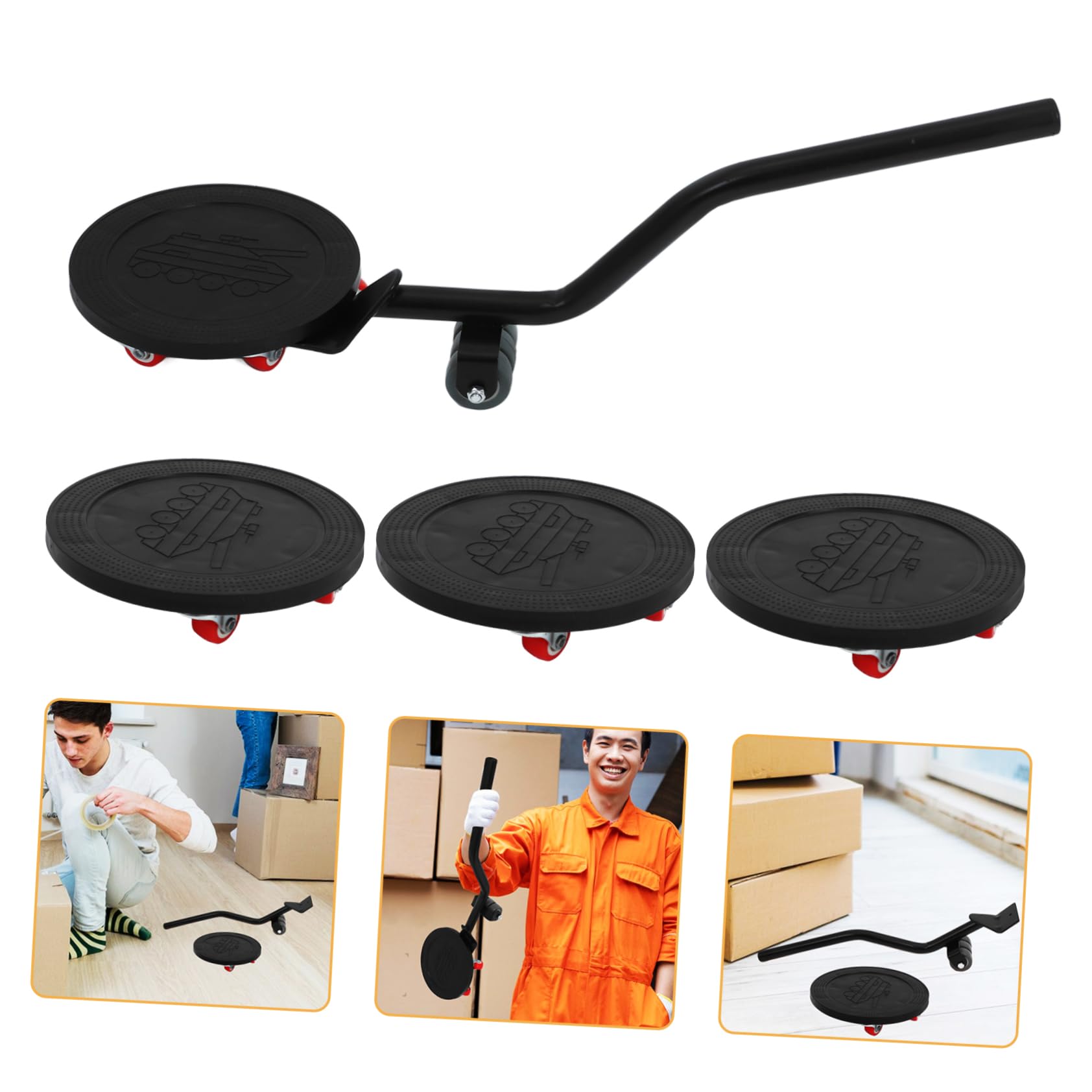 Veemoon Kit Sposta Mobili Pesanti Rotelle in Lega di Alluminio e Gomma, Versatile e Stabile, per Case e Magazzini, Set