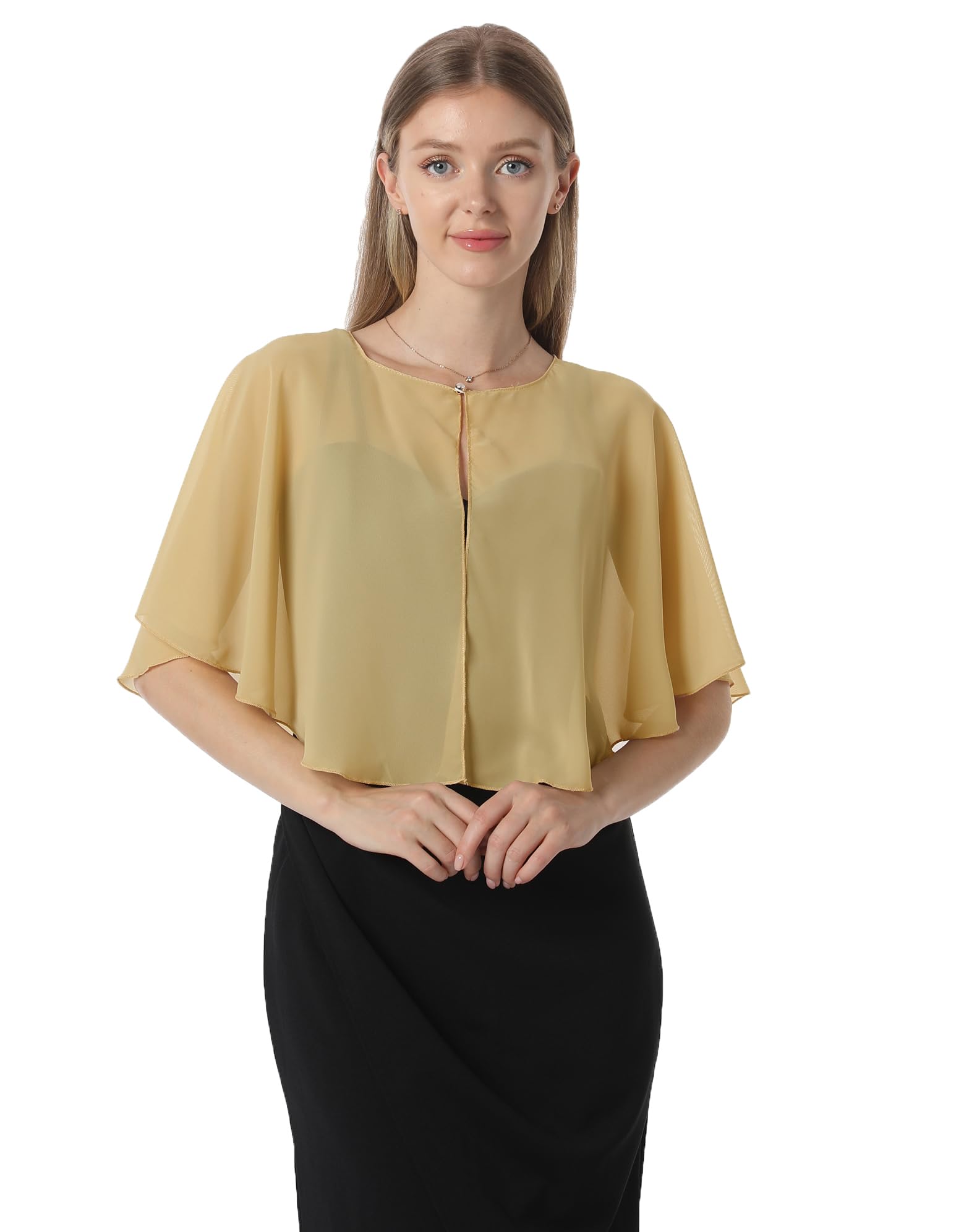 HotshawlSoft Capelets capes Shawls and Wraps for Dress Chiffon Shrug Wedding Cape Cover Up