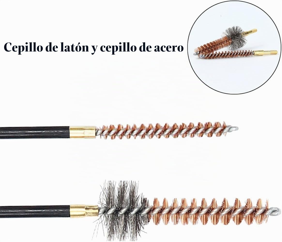 Kit de Limpieza portátil para Rifle de 5,56 mm .223 .22 Cal con Bolsa de Transporte para Caza y Tiro