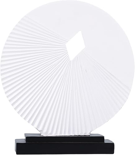 Escultura decorativa blanca para decoración del hogar, estatua de línea redonda única, perfecta para sala de estar, oficina o mesa de café