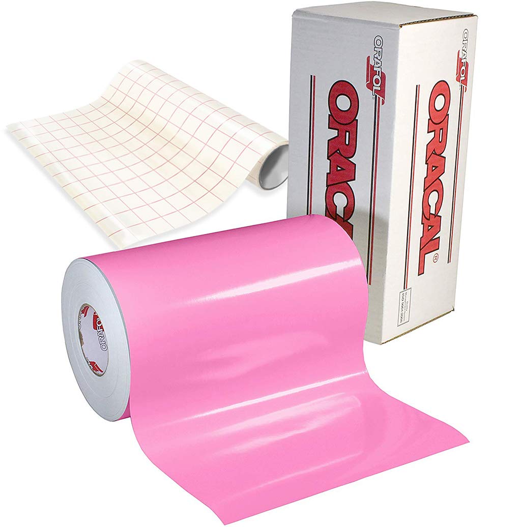 15Ft X 12 Oracal 651 Gloss Soft Pink Adhesive Craft Vinyl For Cameo, Cricut & Silhouette Includin