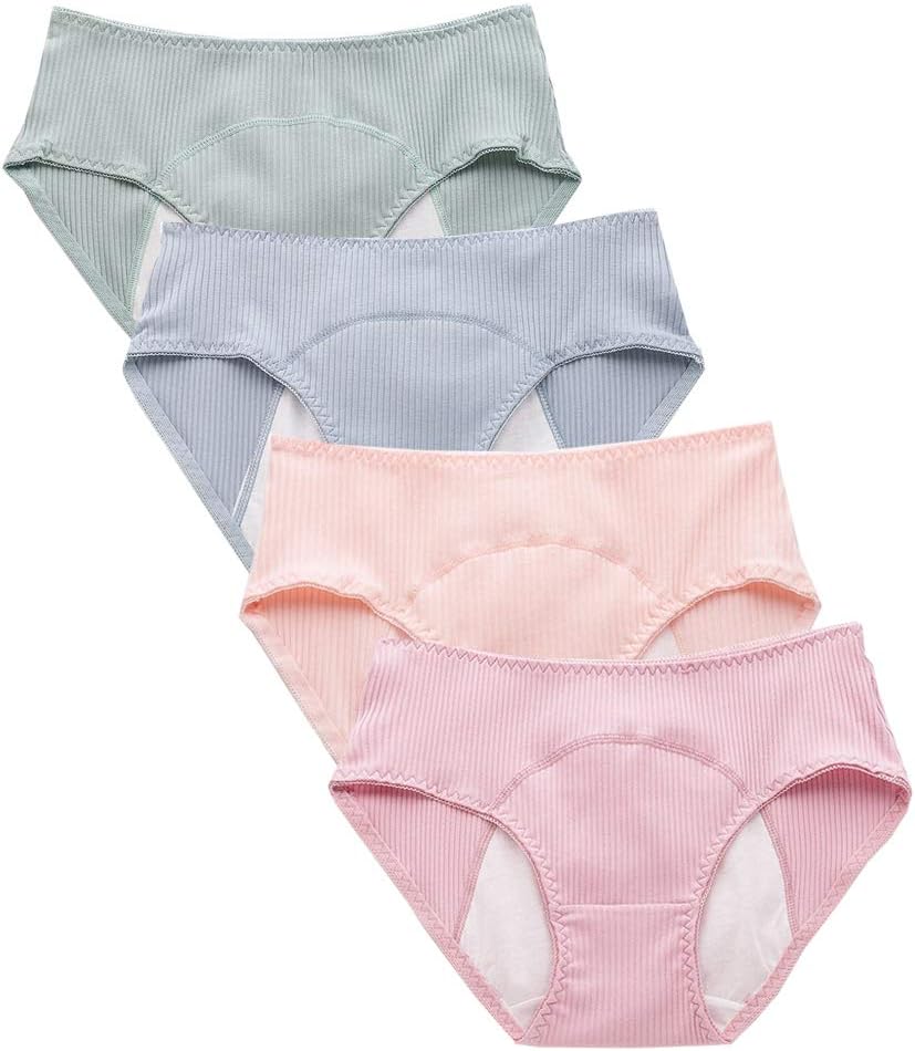Ropa Interior del Período para Niñas Bragas Hipster a Prueba de Fugas Menstruales de Algodón para Mujeres Posparto