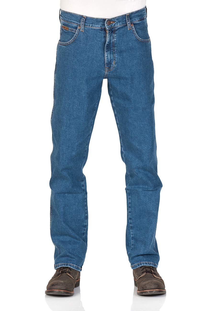 Wrangler Men's Blue (Mid Rocks 32E) Texas Contrast Straight Jeans, W34/L30