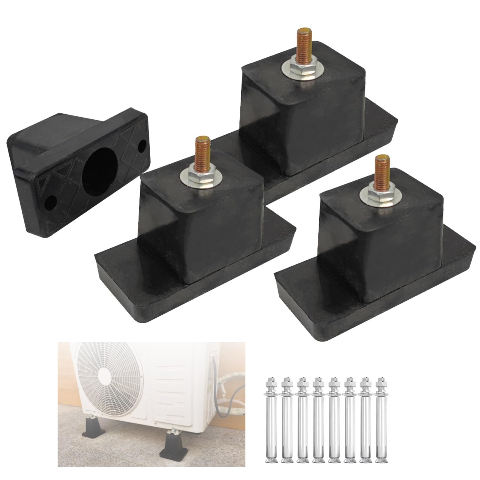 Staffa Condizionatore Esterno, Supporto Condizionatore Esterno, Assorbimento Degli Urti, Riduzione Del Rumore, Portata Massima 500 Kg(11x4x4.6cm/4x1.6x1.8in)