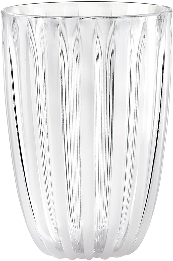 GUZZINI Dolcevita 12oz Low Tumblers, Mother of Pearl - 100% Recycled Plastic - Unbreakable, Reusable, BPA-Free, Iced Coffee, Smoothie, Water - Stackable Cup for Kids, Home & Kitchen