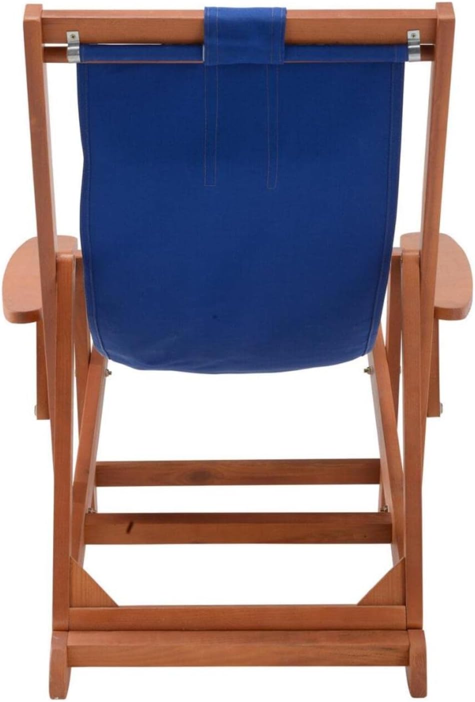 W Unlimited Romantic Wood and Canvas Sling Chair w/Cup & Wine Holder in Walnut