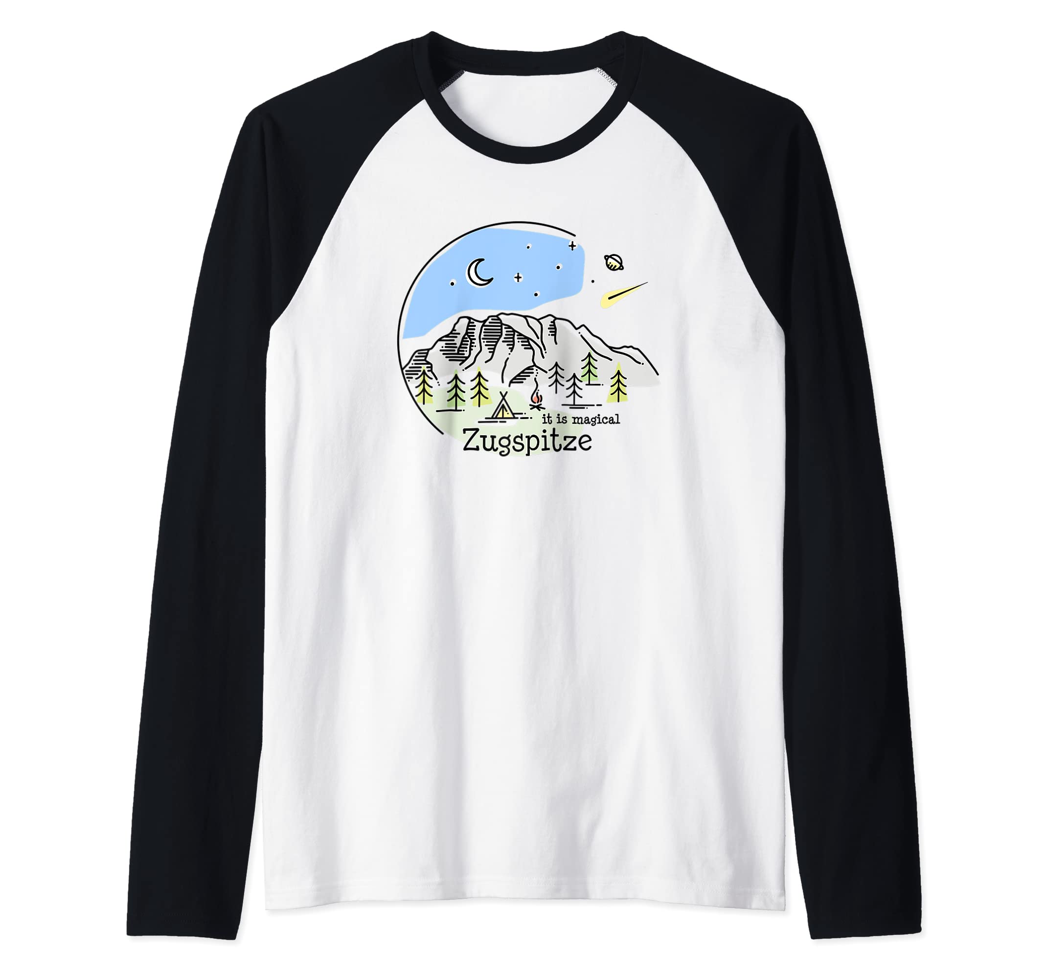 Zugspitze Garmisch Partenkirchen Bavaria Hiking Souvenir Raglan Baseball Tee
