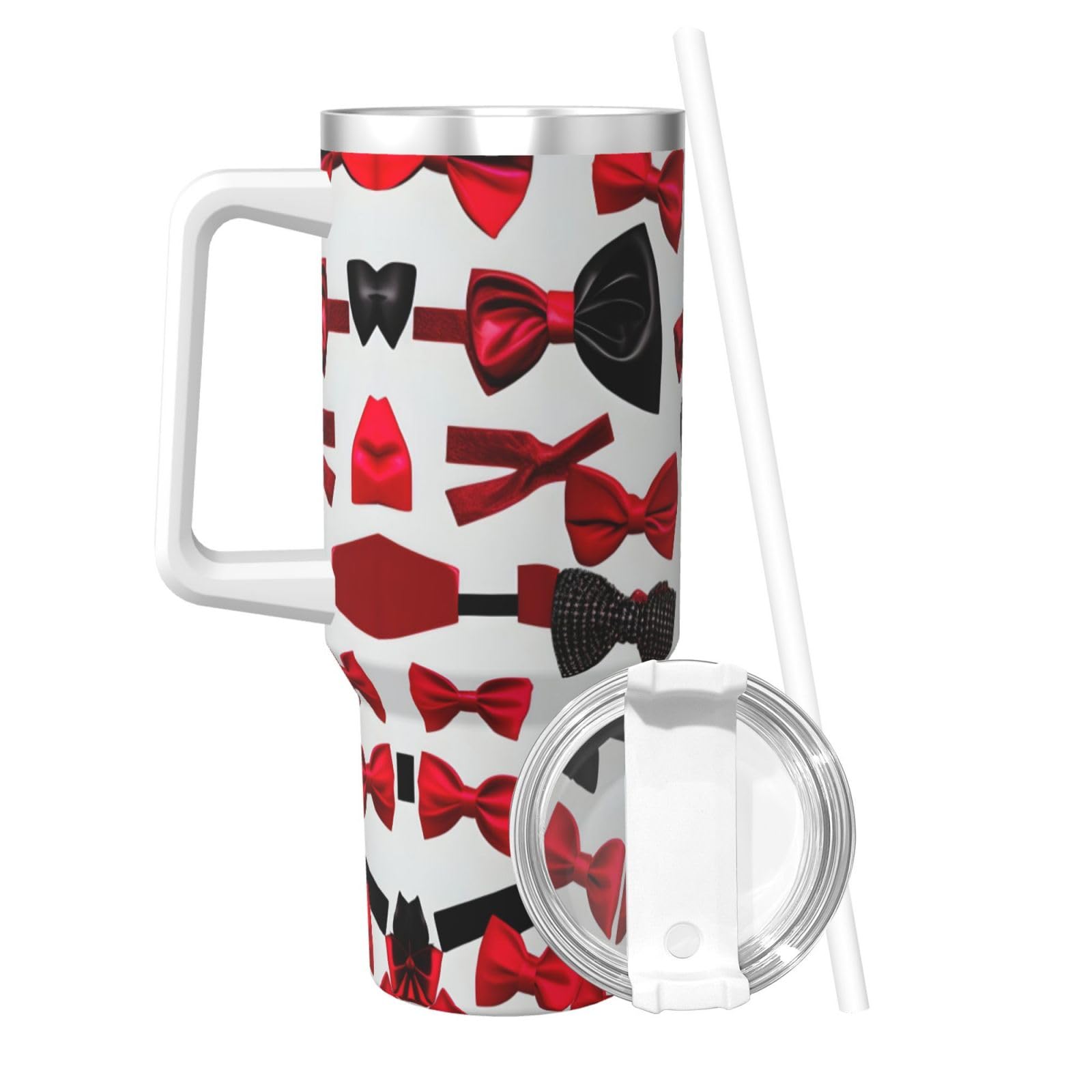 Lips High Heels, doppelwandige, isolierte Wasserflasche mit Griff und Strohhalm-Deckel, Edelstahl, 1,2 l