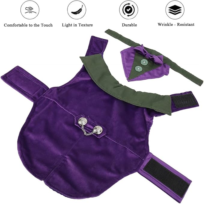 Traje de Perro con Corbatin, Retro Morado para Fiestas miniatura 2