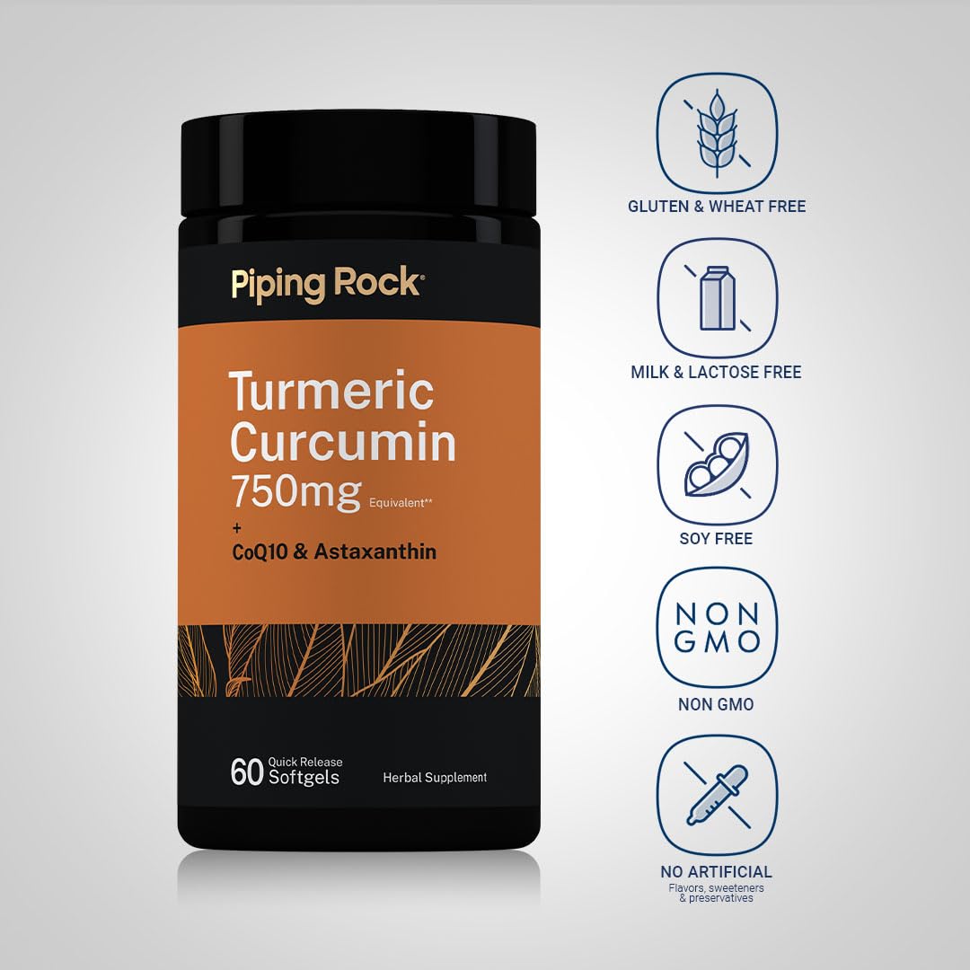 Piping Rock Turmeric Curcumin Supplement | 60 Quick Release Softgels — Amazon image 3
