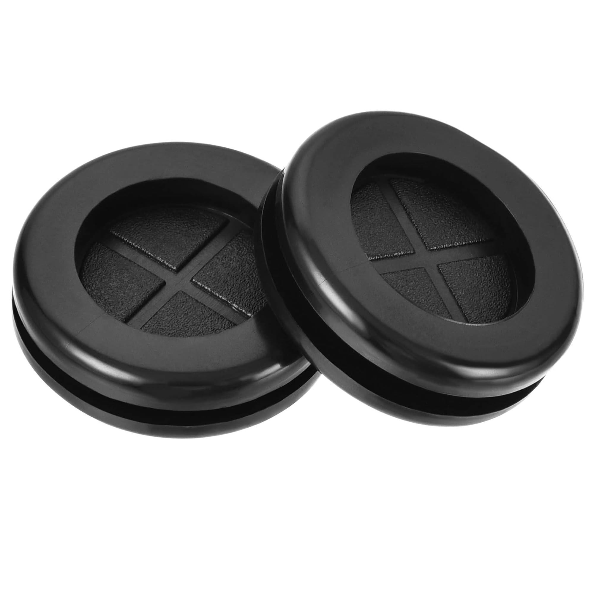 TOP-VIGOR 4Pcs 25mm Round Rubber Grommets Double-Sided Black Synthetic Rubber Hole Plugs Electrical Wire Gaskets for Cable and Plug Protection