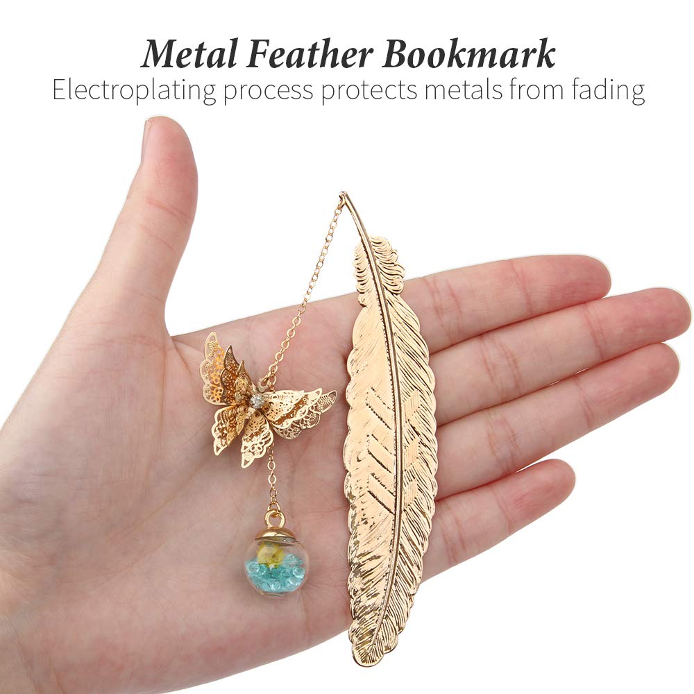 7 Segnalibri Metallici Con Farfalla 3D - Regalo Per Lettori E Appassionati Di Libri