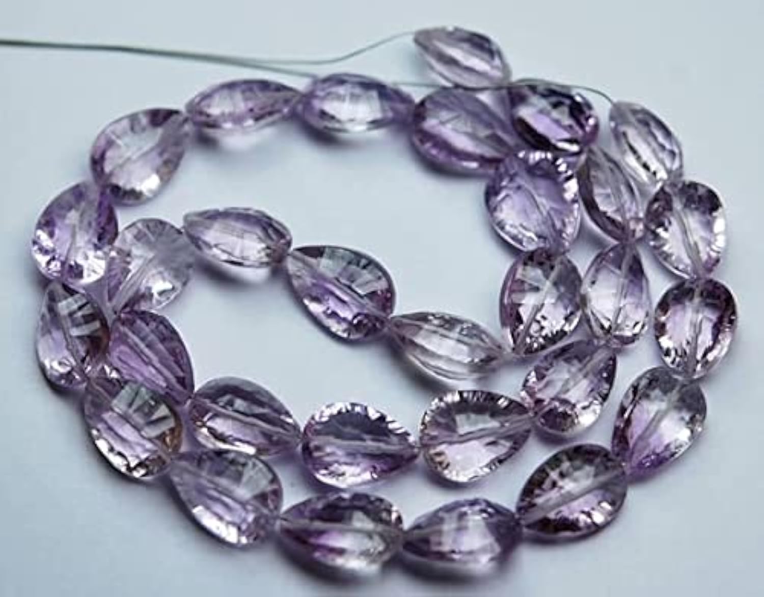 Améthyste rose naturelle concave cut pear shape briolette pour bijoux DIY
