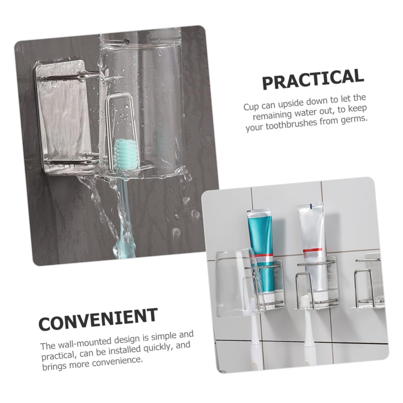 MAGICLULU 3 Piezas Soporte para Tazas de Enjuague bucal Dibujos Animados de Soporte de Cepillo de para Cepillo de portavasos Toothbrush Holder Organizador de baño