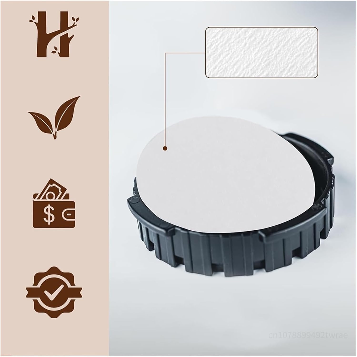 64MM Replacement Paper Filters Round Disposable Coffee Filters Paper, Compatible For Aeropress，Coffee Makers For Brewing Tea Coffee(200pcs)