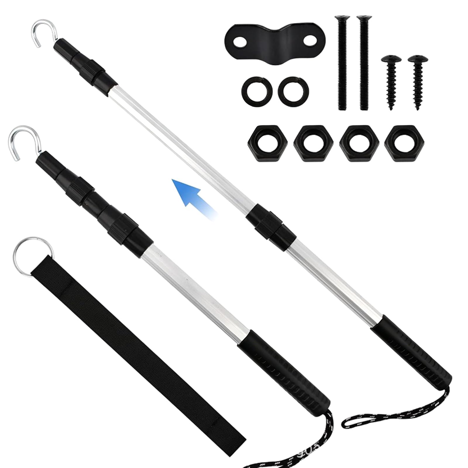 Innovative Attic Access Systems Feature a Retractable Poles and Secure Hook Mechanism Multifunctional Garage Hook Set Extendable Attic Access Tool