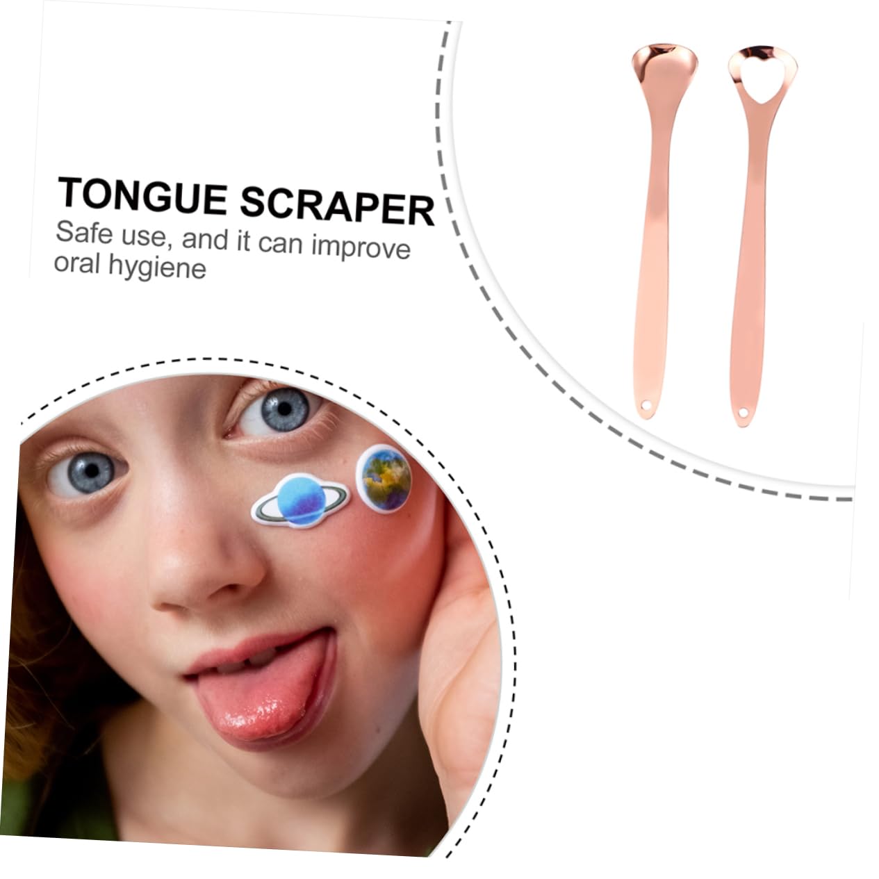 PartyKindom 1 Set Scraper Practical Coating Scraper Oral Cleaning Scraper Oral Brush Brush Golden Stainless Steel