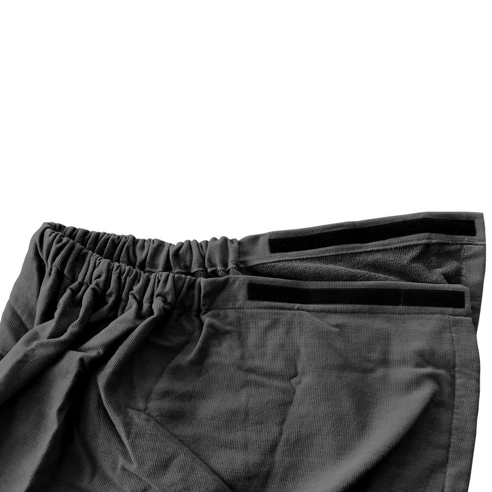 ARLI Saunakilt Damen + Herren Set Saunatuch Saunahandtuch Baumwolle Anthrazit Gummizug Tasche Klettverschluss praktisch individuell anpassbare Größe Sauna Sarong Kilt Wellness Hamam Mann Frau