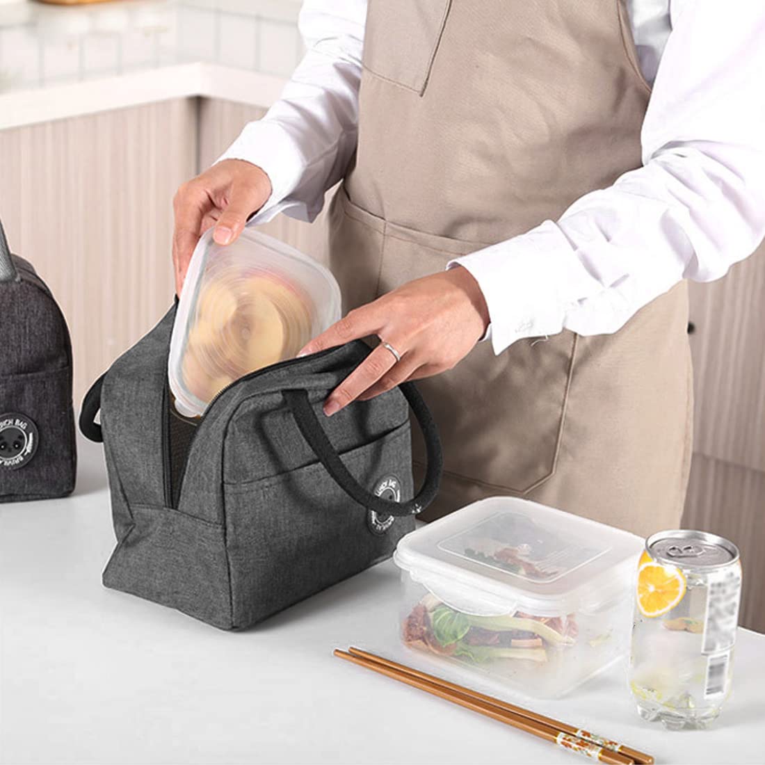 LEEQ bolso del refrigerador del almuerzo,Bolsa Termica Porta Alimentos Comida Almuerzo Bolsa Isotermica con Forro Aislamiento Térmico,Genial para Playa,Picnic,Camping,Barbacoa