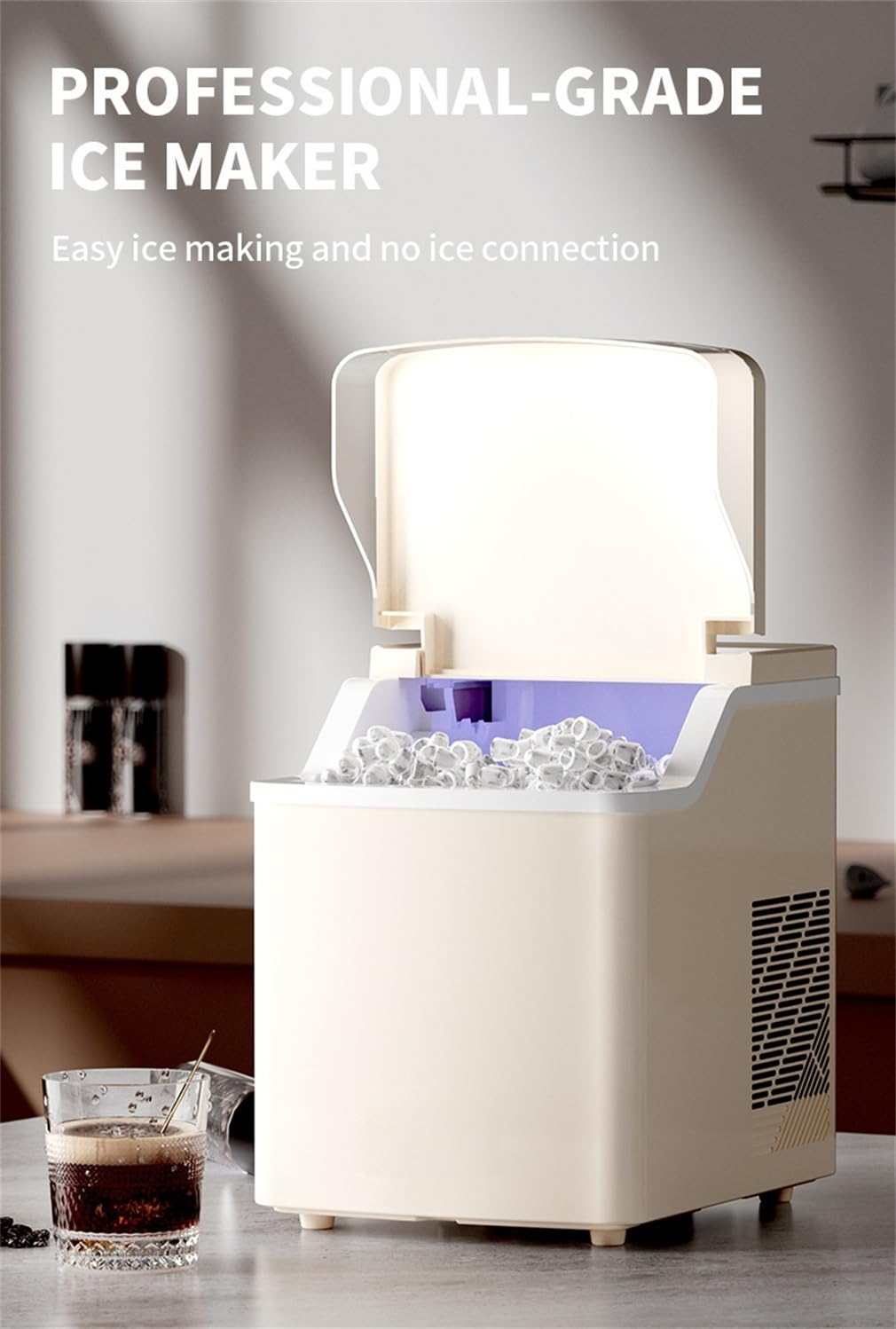 Wfglh Portable Mini Ice Maker, Home Ice Maker, Reduce Noise, Easy To Clean, And Convenient To Carry, Suitable For Families And Outdoor Dining on Fridge.com - View 5