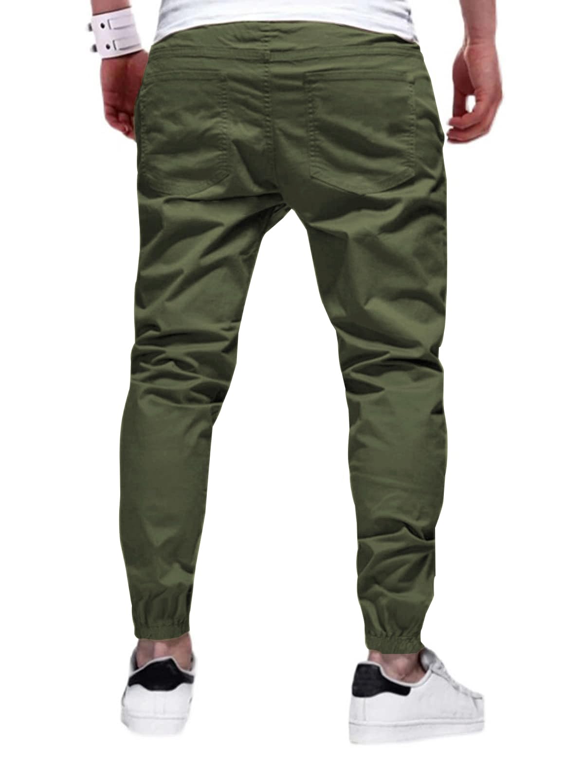 LIUPMWE Pantaloni da Lavoro Uomo Pantaloni Cotone Casual Jogging Pantaloni Sportivi Slim Fit con Tasche S-XXL
