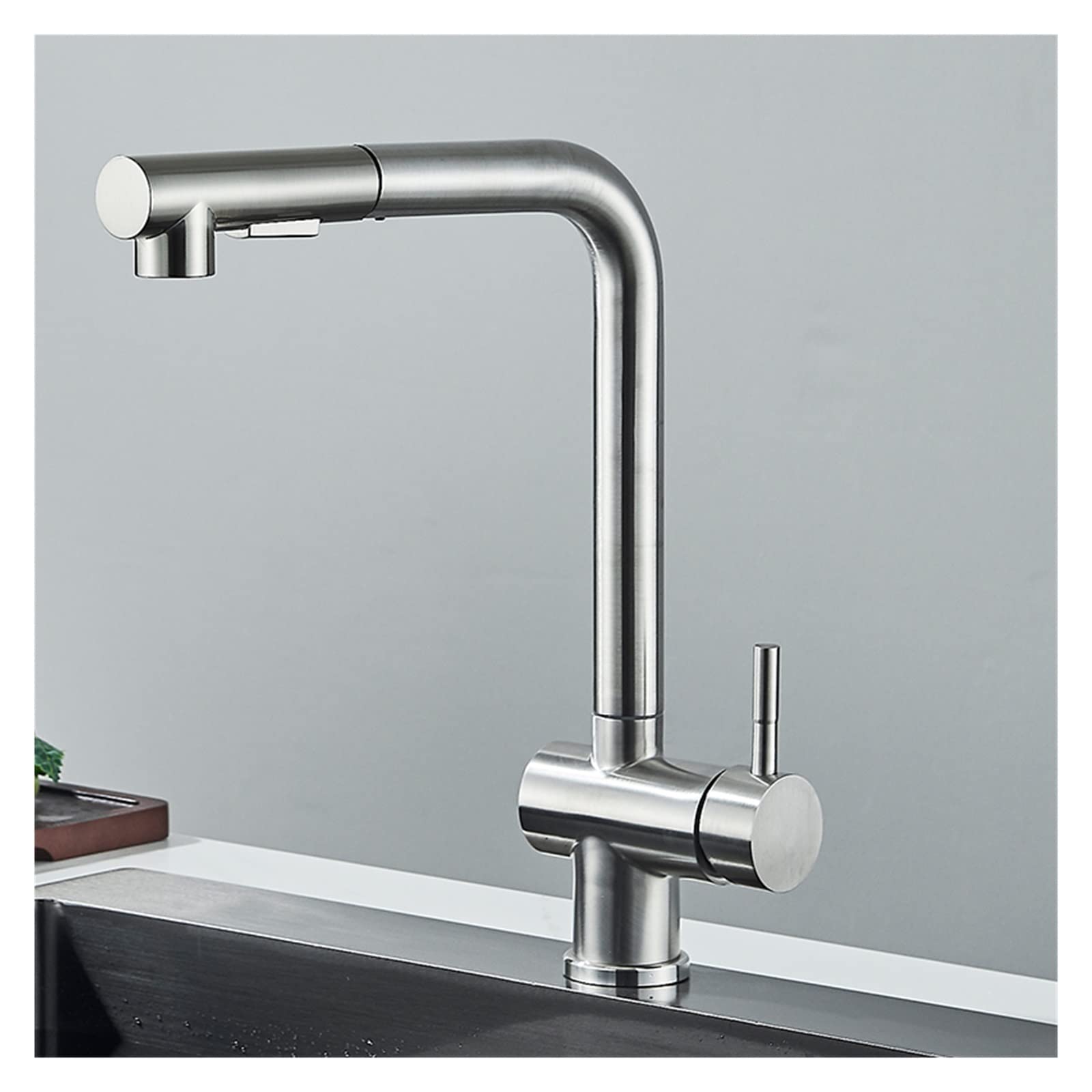Mezclador de cocina extraíble con pulverizador bidireccional y caño giratorio 360
