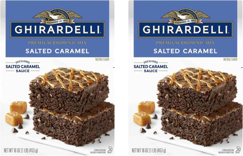 Image of Ghirardelli Premium Brownie Mix Salted Caramel, 16 OZ (Pack of 2)