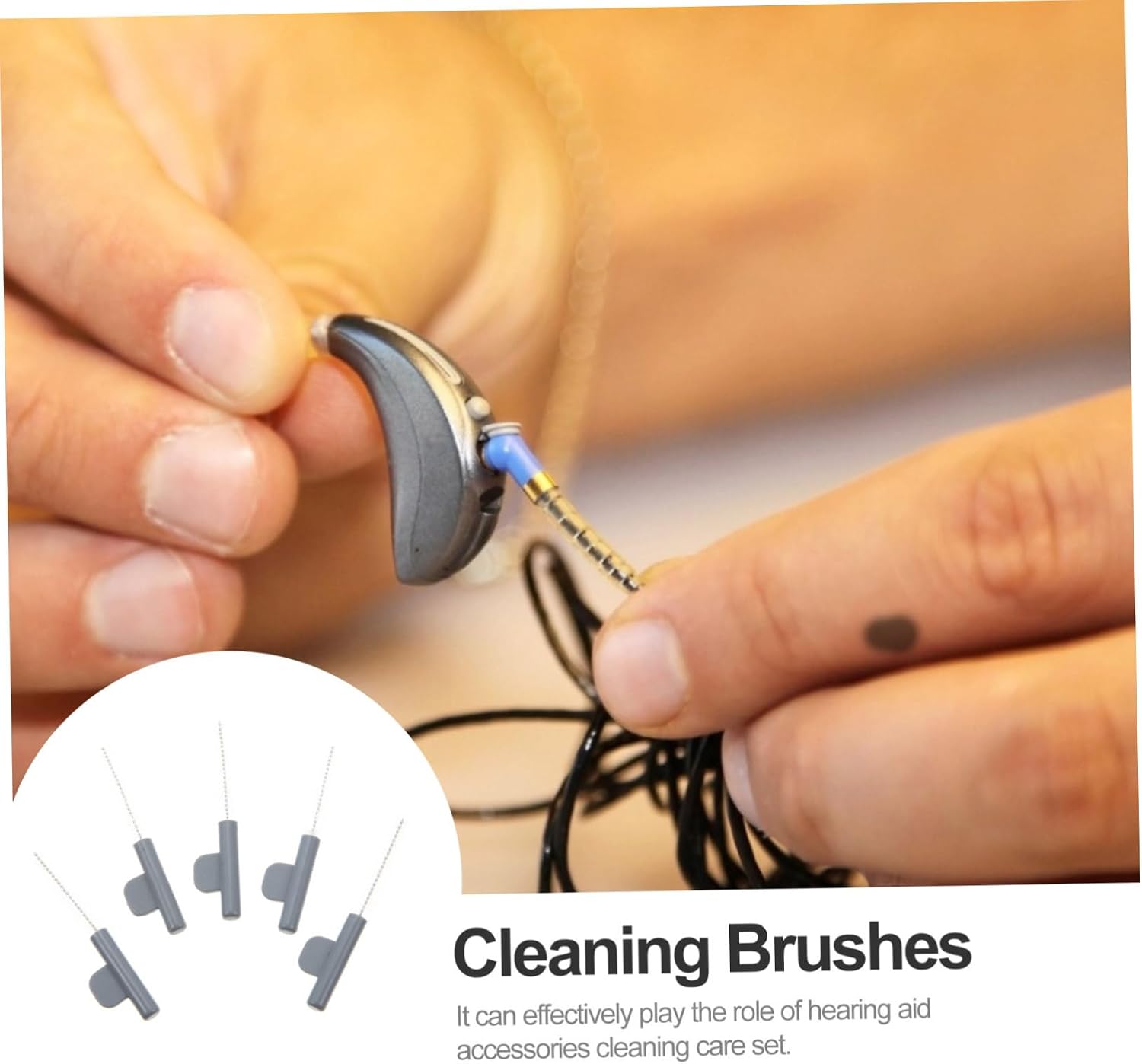 5pcs Portable Hearing-aid Cleaner Brush Tubing Cleaning Tools for Maintenance and for Ear Devices