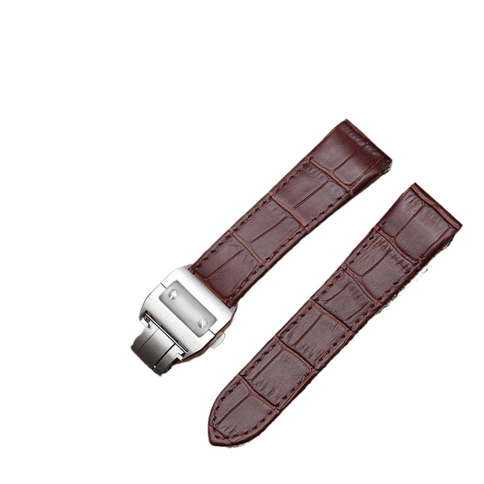 Generisch Genuine Leather Watchband Compatible With Cartier Santos 100 Watch Band Men Women Santos Glue Head Belt Folding Watch Strap 23mm