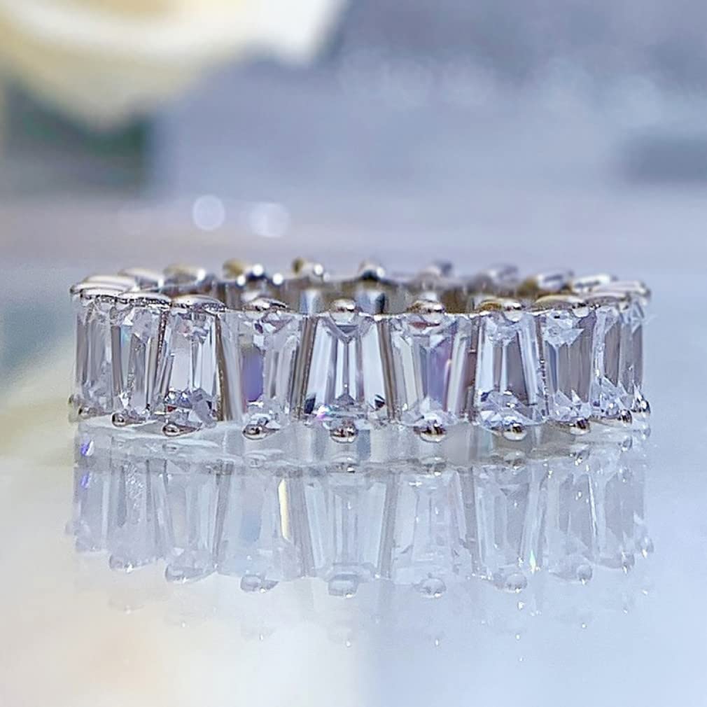 Tummty 925 Sterlingsilber-Form-Kohlenstoff-Diamant-Ringe für Frauen, die Hochzeits-Schmucksache-Geschenk funken