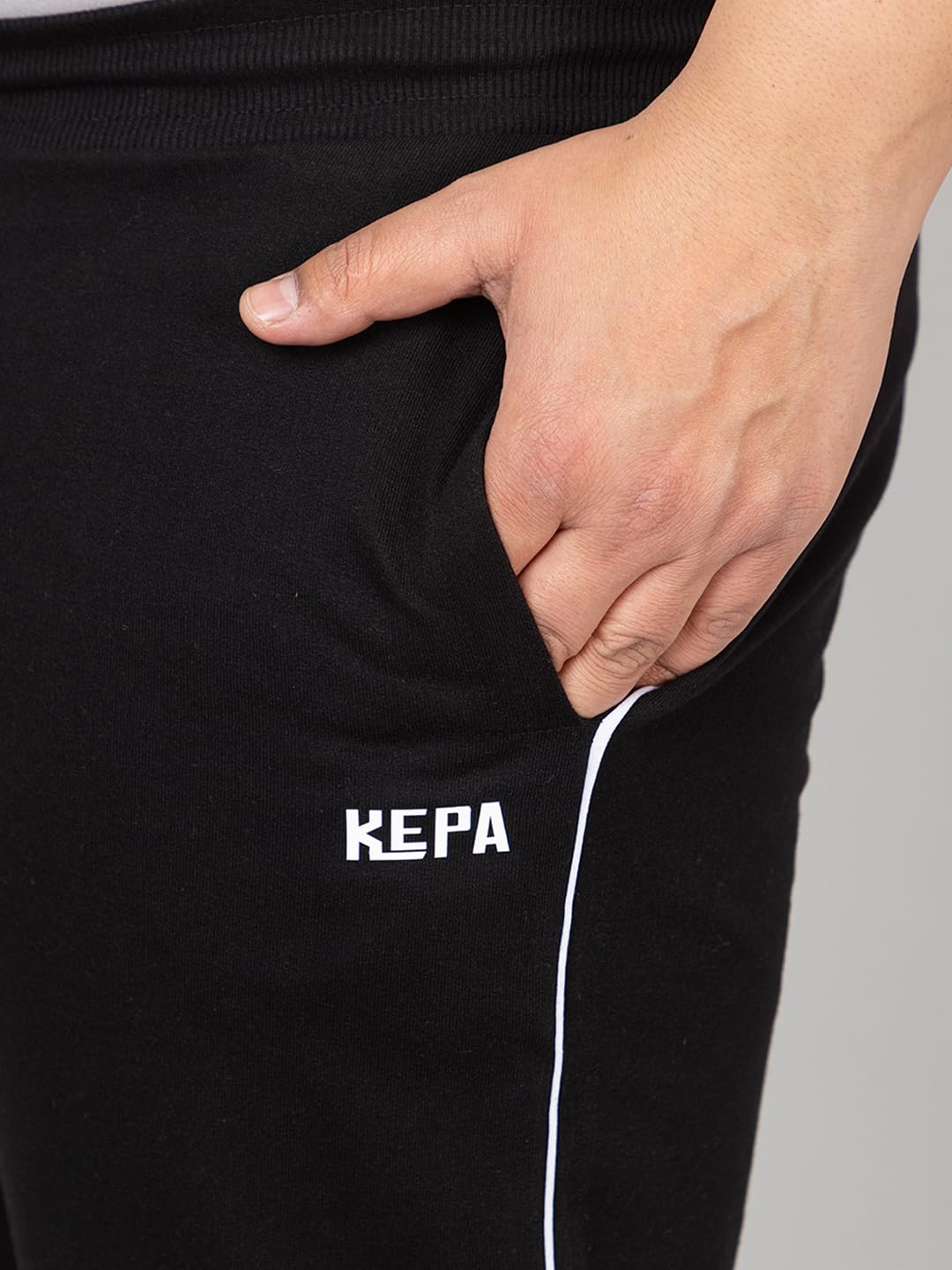 Kepa Men Plus Size Casual Track Pant Gym Workout Lower Black 4