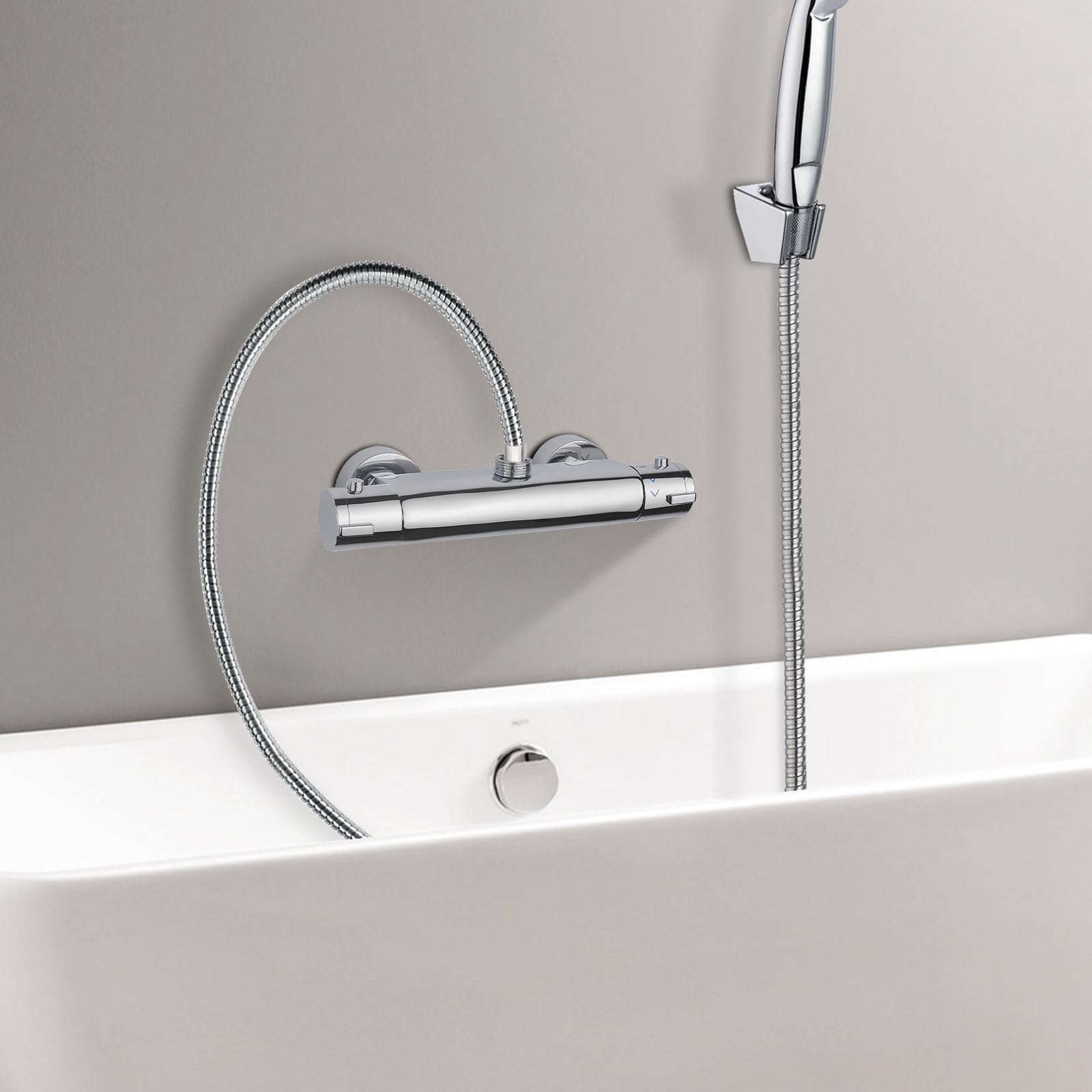 Termostat Bathroom Faucet Valve – blender do wody o stałej temperaturze z regulatorem temperatury (20-50°C), montaż ścienny do łazienki i kuchni, temperatura bezpieczeństwa 38°C, idealny dla rodziny i
