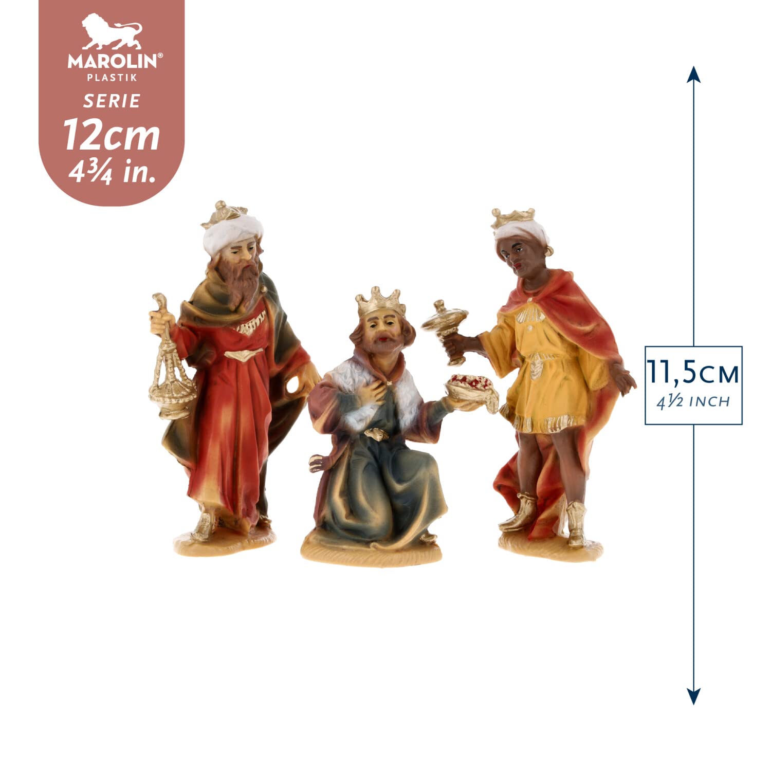 Marolin Heilige DREI Könige, zu 12cm Fig. (Kunststoff)