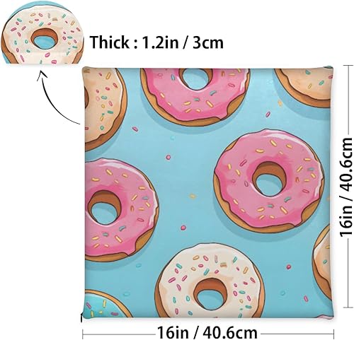 Miniatura 3 de Bardic Chair Cushion 1 Pack Cute Donut Memory Foam Seat Cushion Donut Painted Removable Square Chair Pads for Kitchen Dining Office Chairs and Car